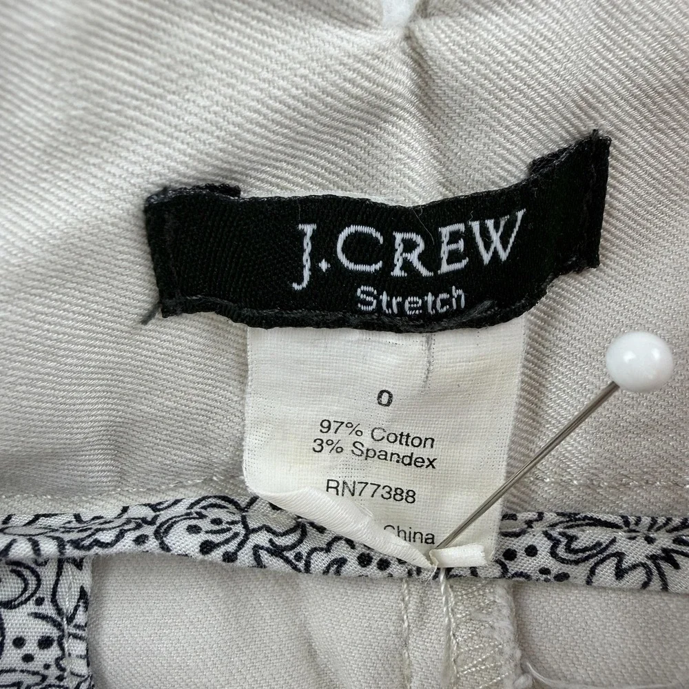 J.Crew Skirt‎ Womens 0 Beige Twill Mini Button Pocket Stretch Casual Summer